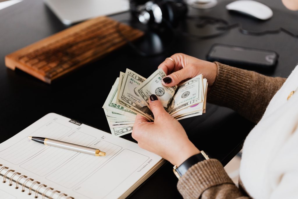 An Accountant counting money